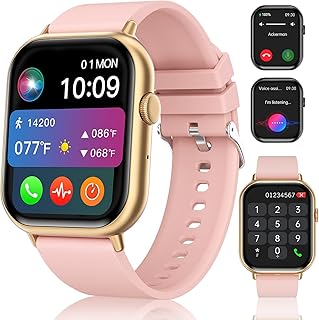 Relojes inteligentes para hombres y mujeres (responder/realizar llamada), reloj de seguimiento de actividad con pantalla HD de 2.01" y monitor de presión arterial/frecuencia cardíaca/sueño, reloj