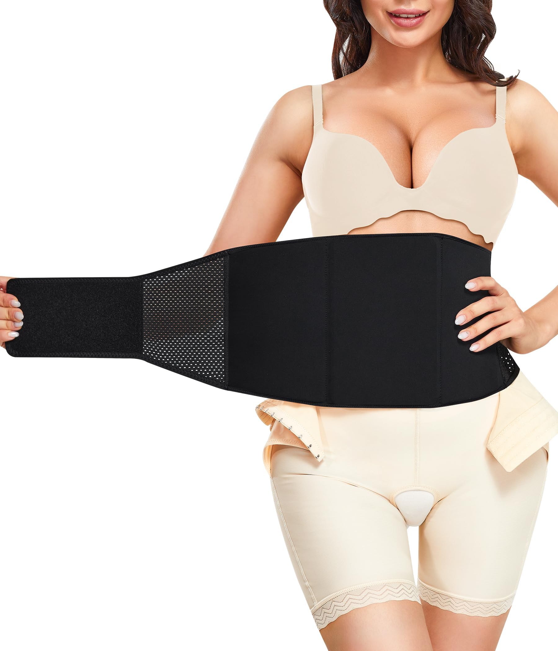 YERKOAD 360 Lipo Foam Ab Board Post Surgery Liposuction Abdominal Compression Boards Flattening Belly Lumbar Lipo Recovery(One Size,Black)
