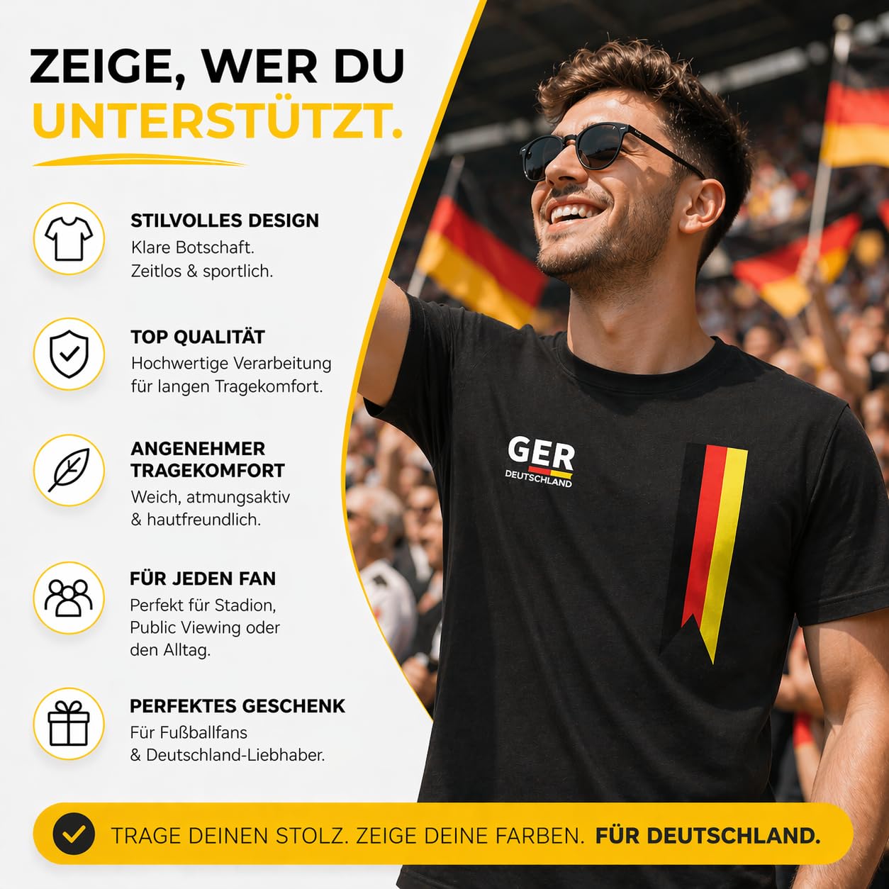 Maglia Germania Coppa del Mondo 2026 - per Uomo & Donna - per Il Campionato Mondiale di Calcio - Articolo da Tifoso Germany, Nero, L - 4