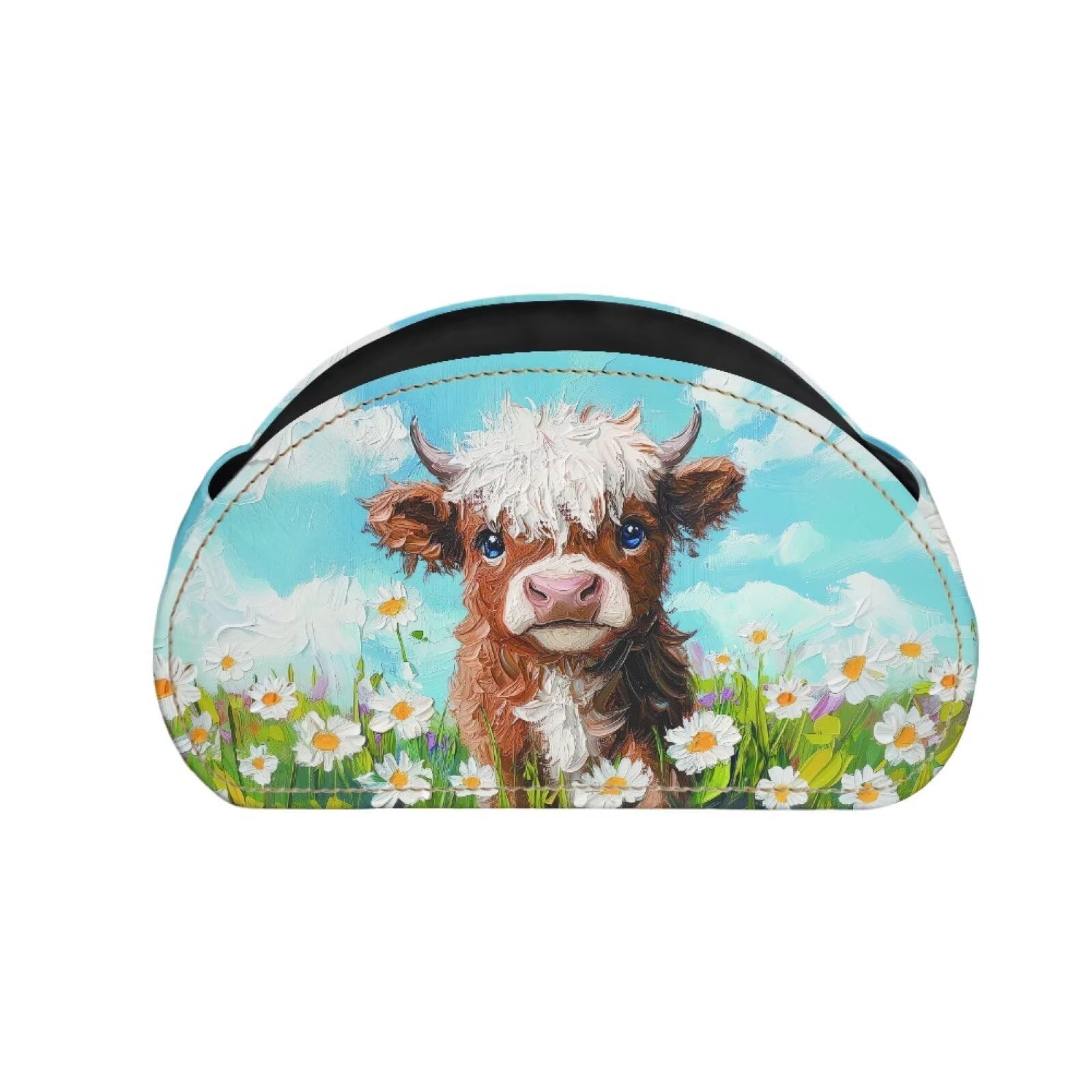 ZCFYGDX Yak Daisy Oil Painting Print TV Remote Holder with 5 Compartments, Office Desk - Nightstand - Couch Organizers/Bedside Table Accessory,