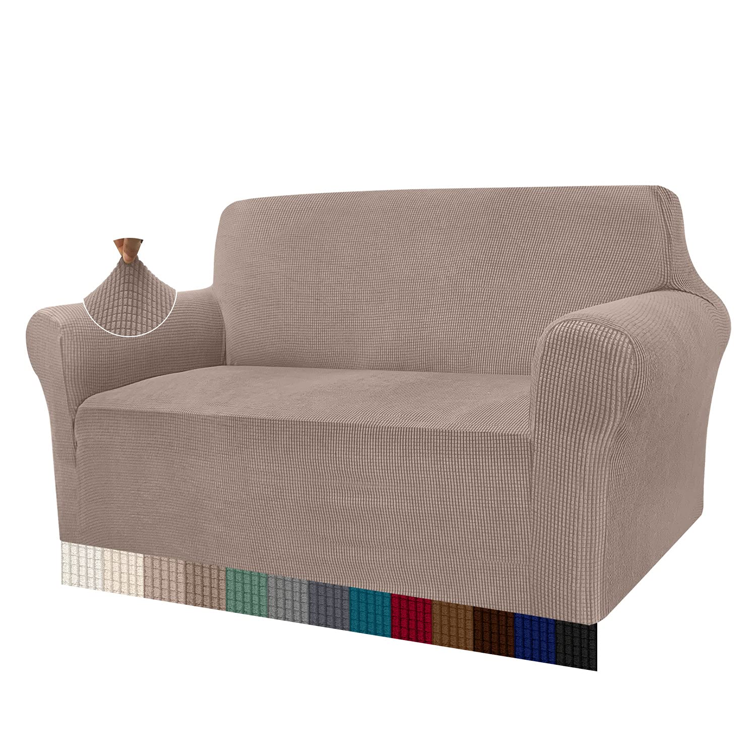 Granbest, copridivano Elasticizzato ad Alta Elasticità, Moderno e Jacquard, copridivano Elastico per Soggiorno, Protezione per Cani e Animali Domestici (2 posti, Sand)