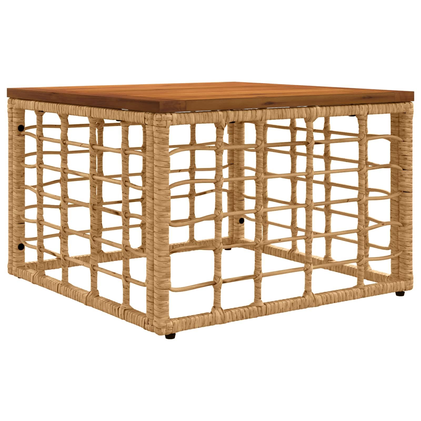 Set di divani da giardino in polyrattan, 12 pezzi, colore bianco crema naturale | Gruppo lounge modulare con tavolo in legno di acacia e cuscini per giardino e terrazza. Regolabile in modo flessibile.