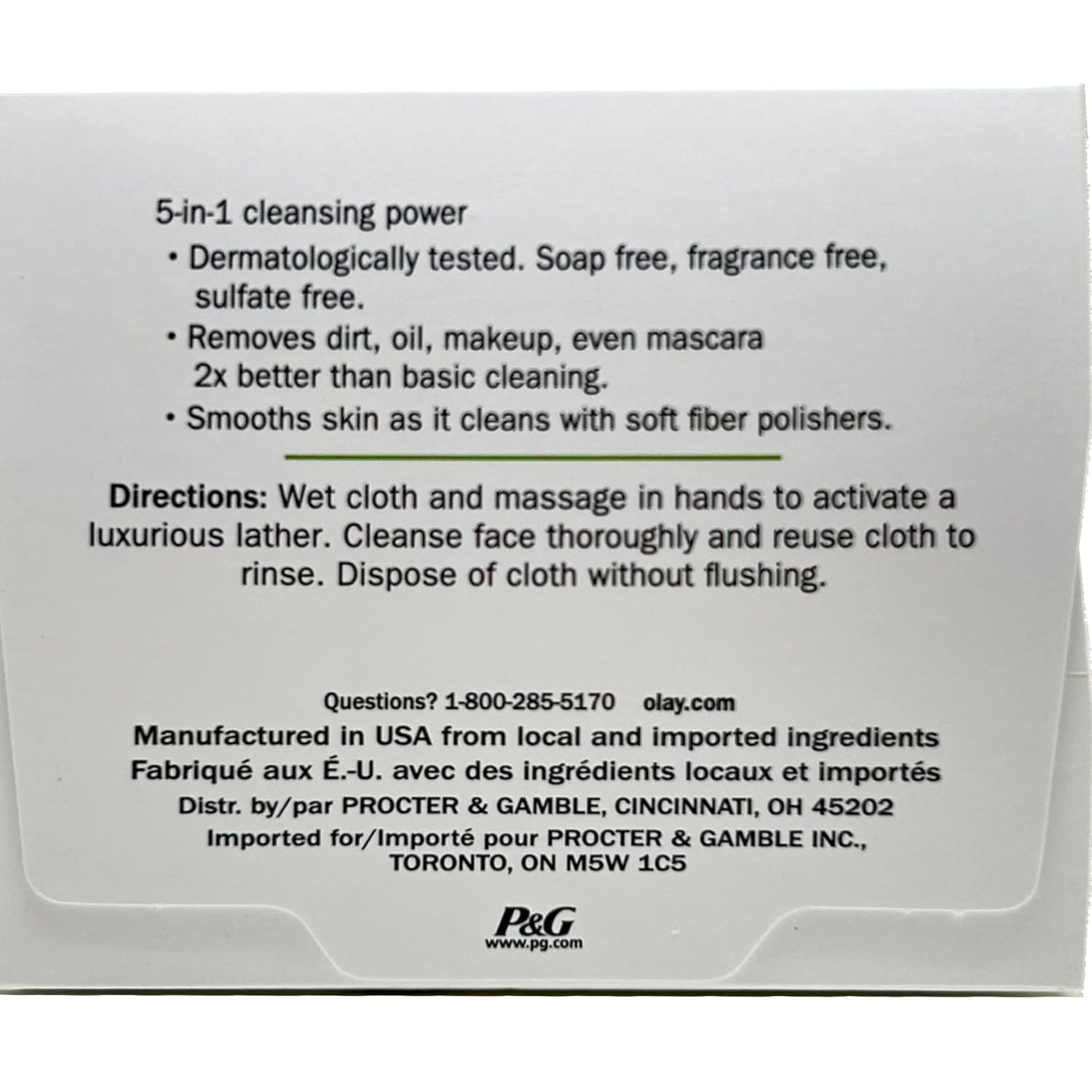 OLAY Daily Gentle Clean 5-in-1 Water Activated Cloths, 33 Count (Pack of 3)