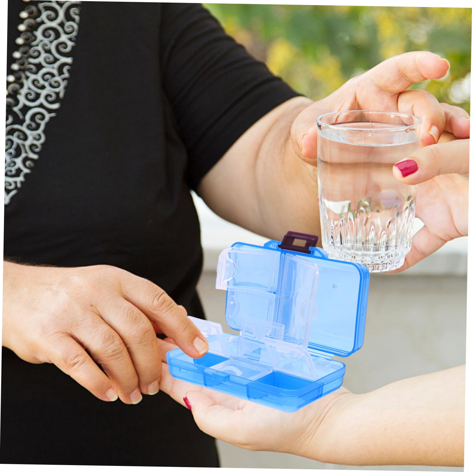 CALLARON 2 Pezzi Portapillole Portatile Porta Pillole Astuccio Settimanalmente Contenitori Di Medicina Portatile Custodia Organizzatore Di Medicinali Accessorio Marina Addominali