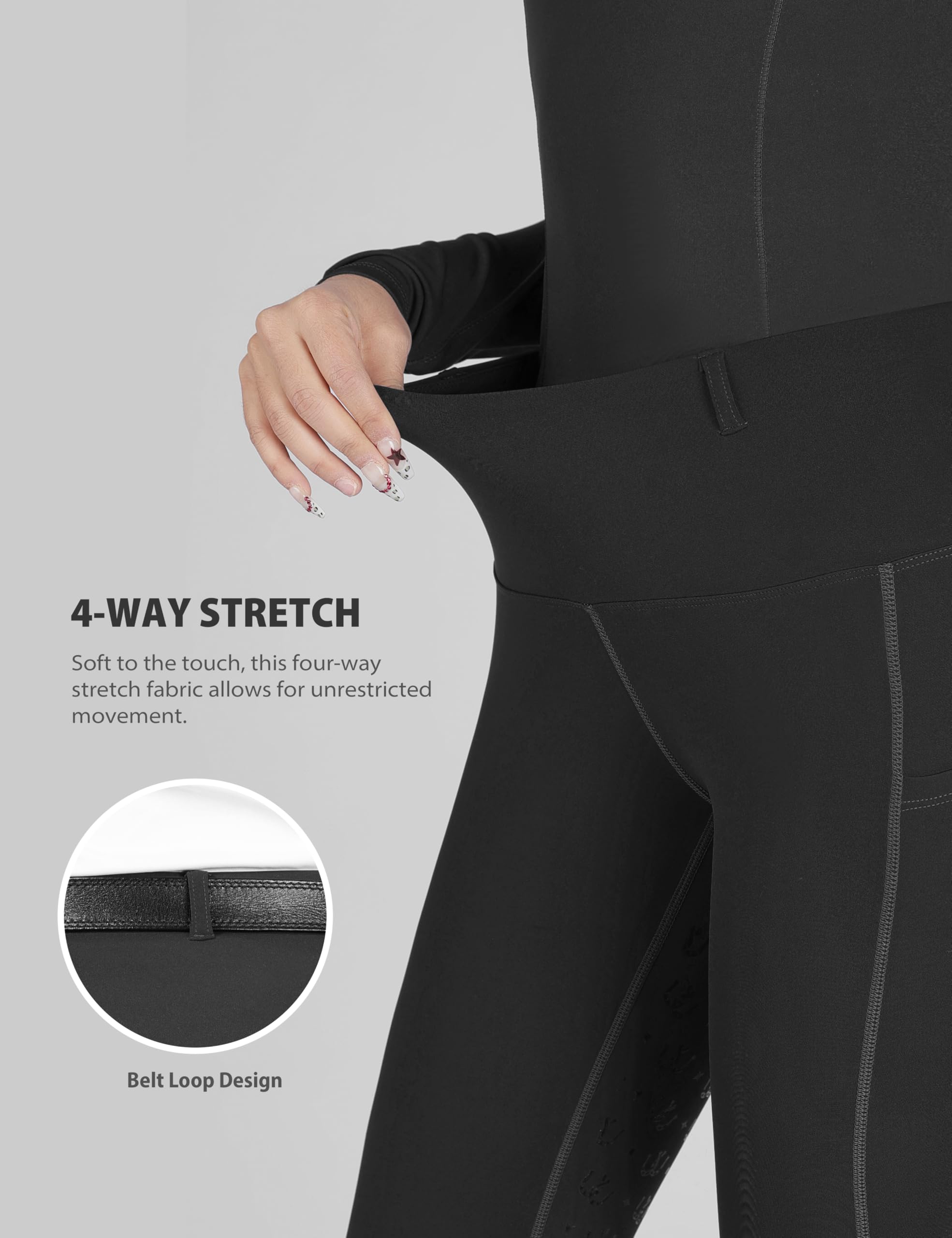 Pantalon d'équitation pour femme avec grip en silicone et tissu en maille ventilée
