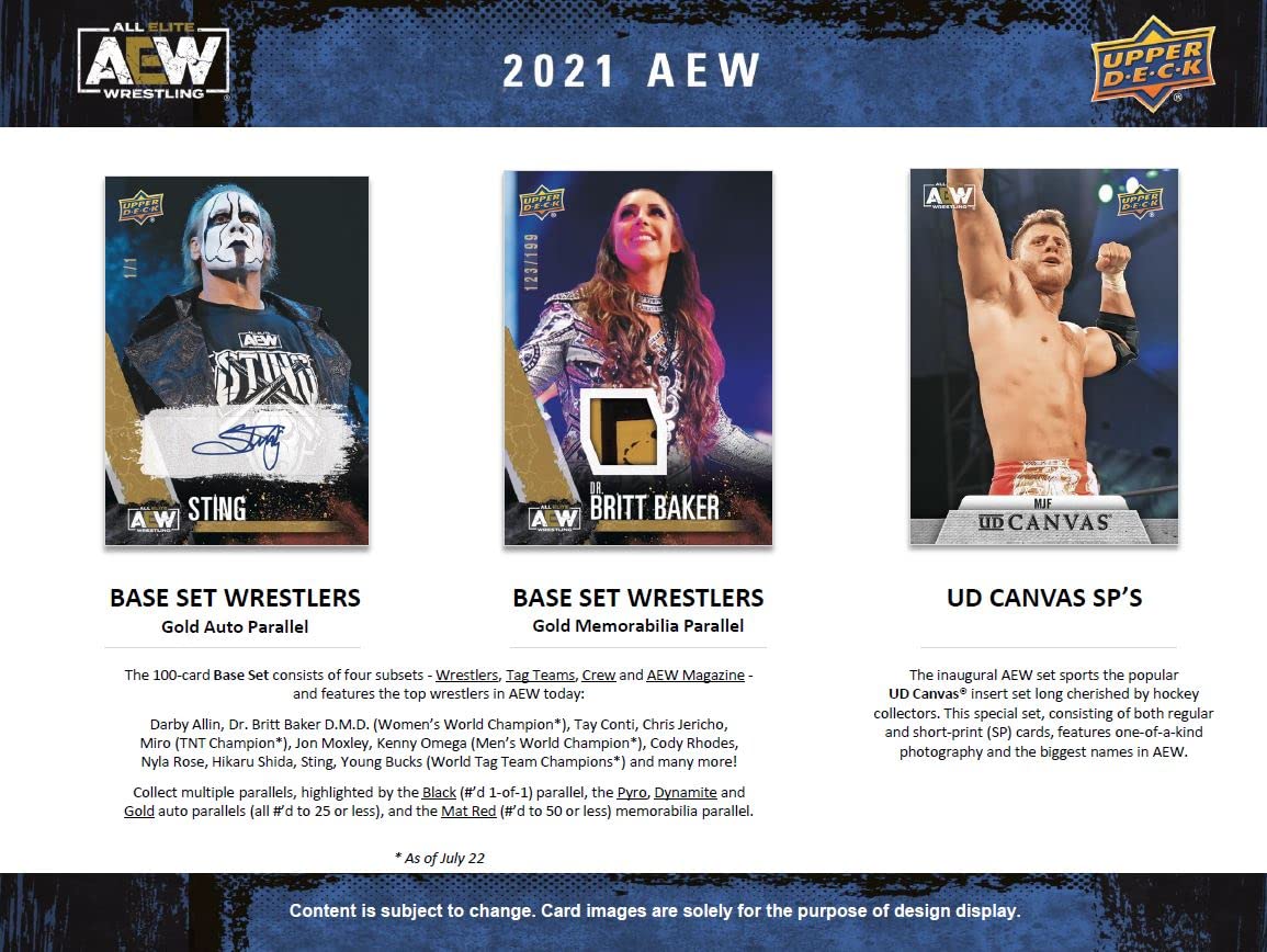 Amazon.com: 2021 Upper Deck AEW Wrestling HOBBY box (16 pks/bx) :  Collectibles & Fine Art