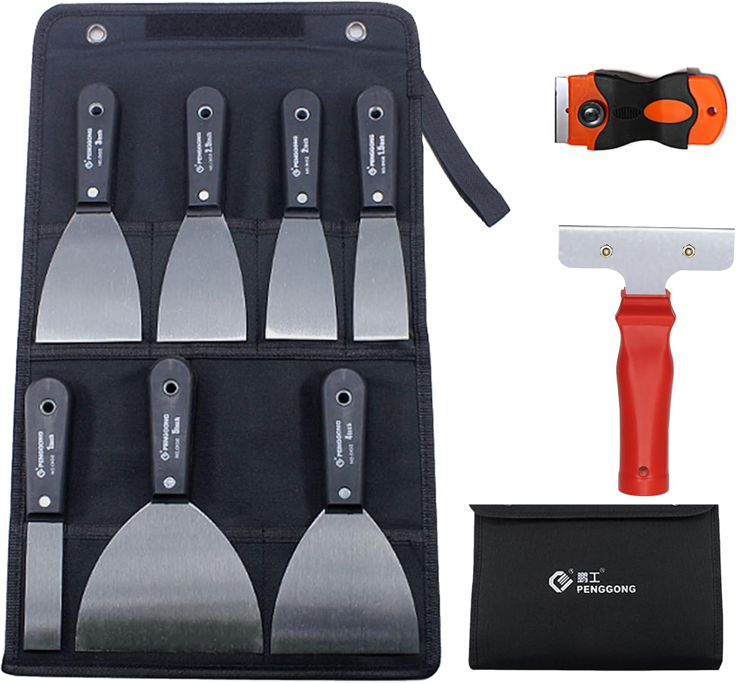 9 Pack Wall Paint Scraper Filler & Putty Knife Wallpaper Scraper Set