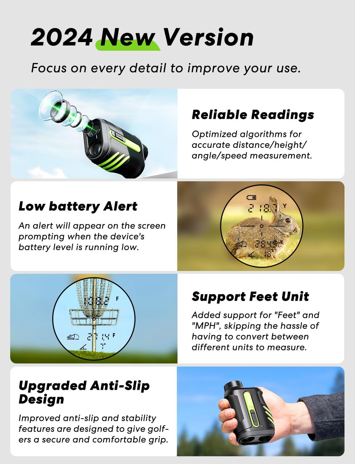 Man using Flysocks PF270 rangefinder with flagpole lock vibration feature