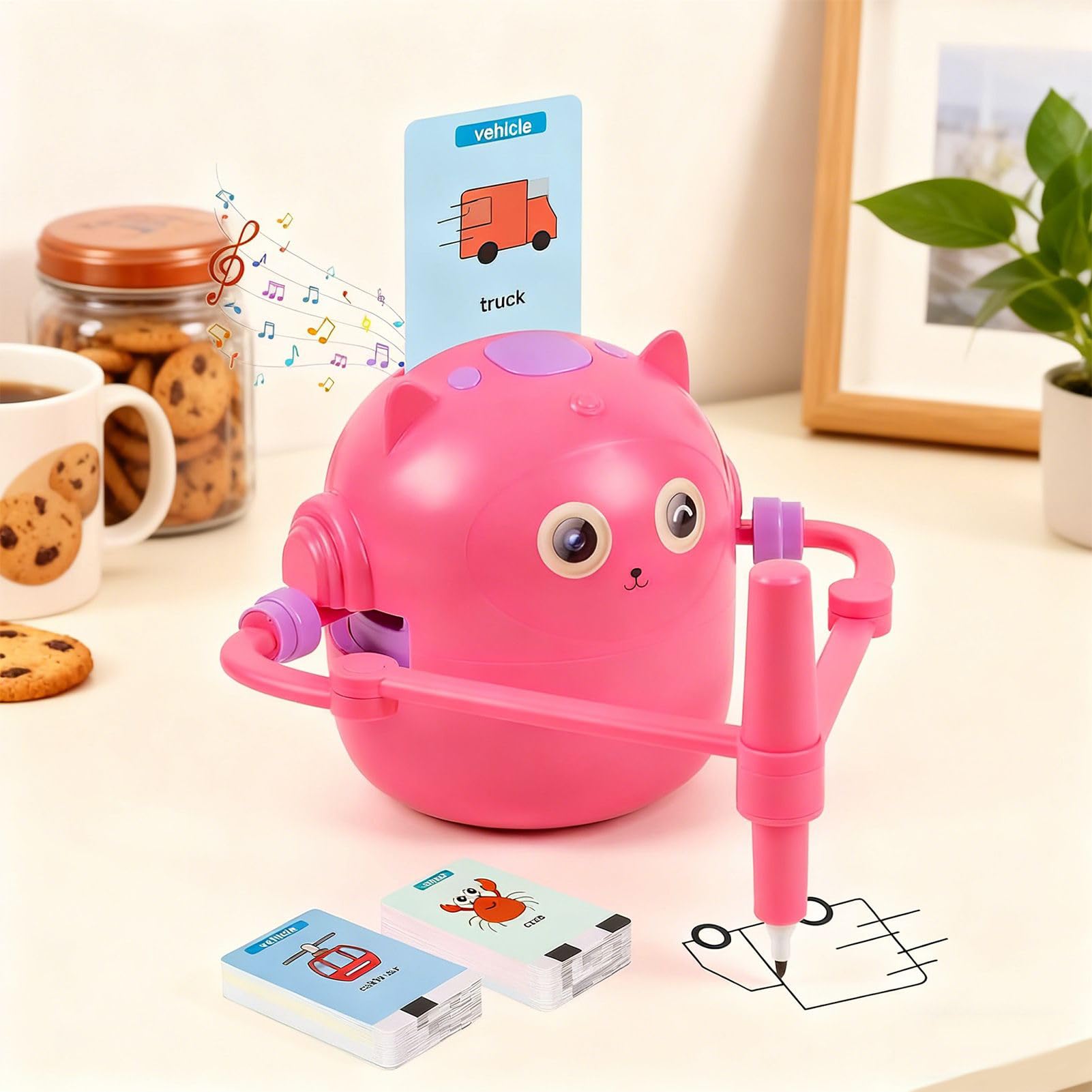 Robot Da Disegno Per Bambini Con 100 Carte Interattive Educative Per