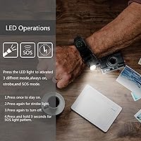 Vista 22 de Brazalete de paracord de supervivencia 20 en 1, kit de equipo ajustable con luz LED SOS, arrancador de fuego, brújula más grande, silbato