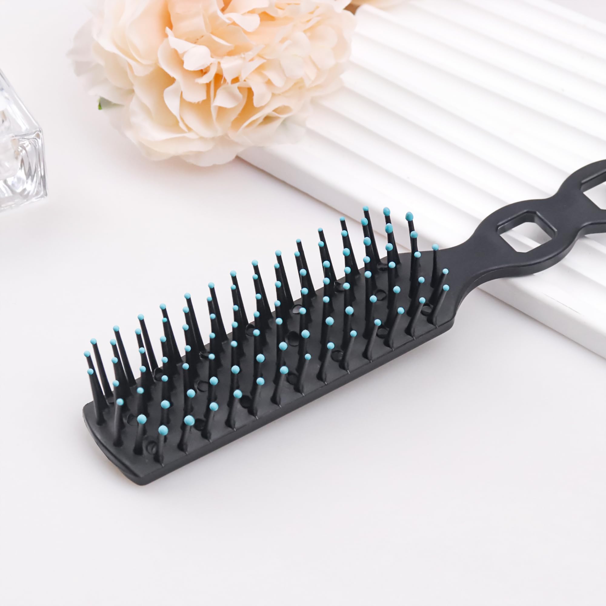 Bulk Haarbürsten für Obdachlose, einzeln verpackt, Haarbürste, 100 Stück, Haarbürste für lockiges Haar, geeignet für Obdachlose, Unterschlupf, Air Bnb/Hotel, Schwarz