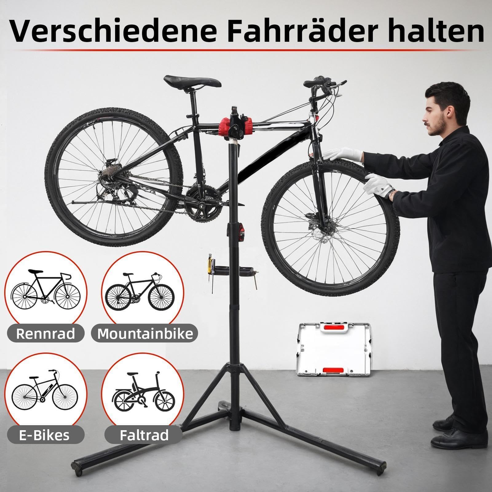 Cavalletto per riparazione bicicletta Portabici da esposizione lavoro | Rastrelliera Da Pavimento Per Interni Esterni Garage Casa Officina Seminterrato Appartamento
