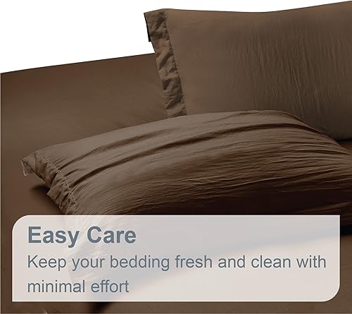 Miniatura 5 de Swift Home Juego de funda de edredón y funda de edredón de microfibra prelavado, ultra suave, ligero y duradero, gris carbón, matrimonialqueen (90 x