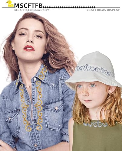 Miniatura 6 de 10 piezas de parche bordado metálico para planchar con borde de vid, apliques de encaje, diseño de desplazamiento largo para boda, vestido de novia,