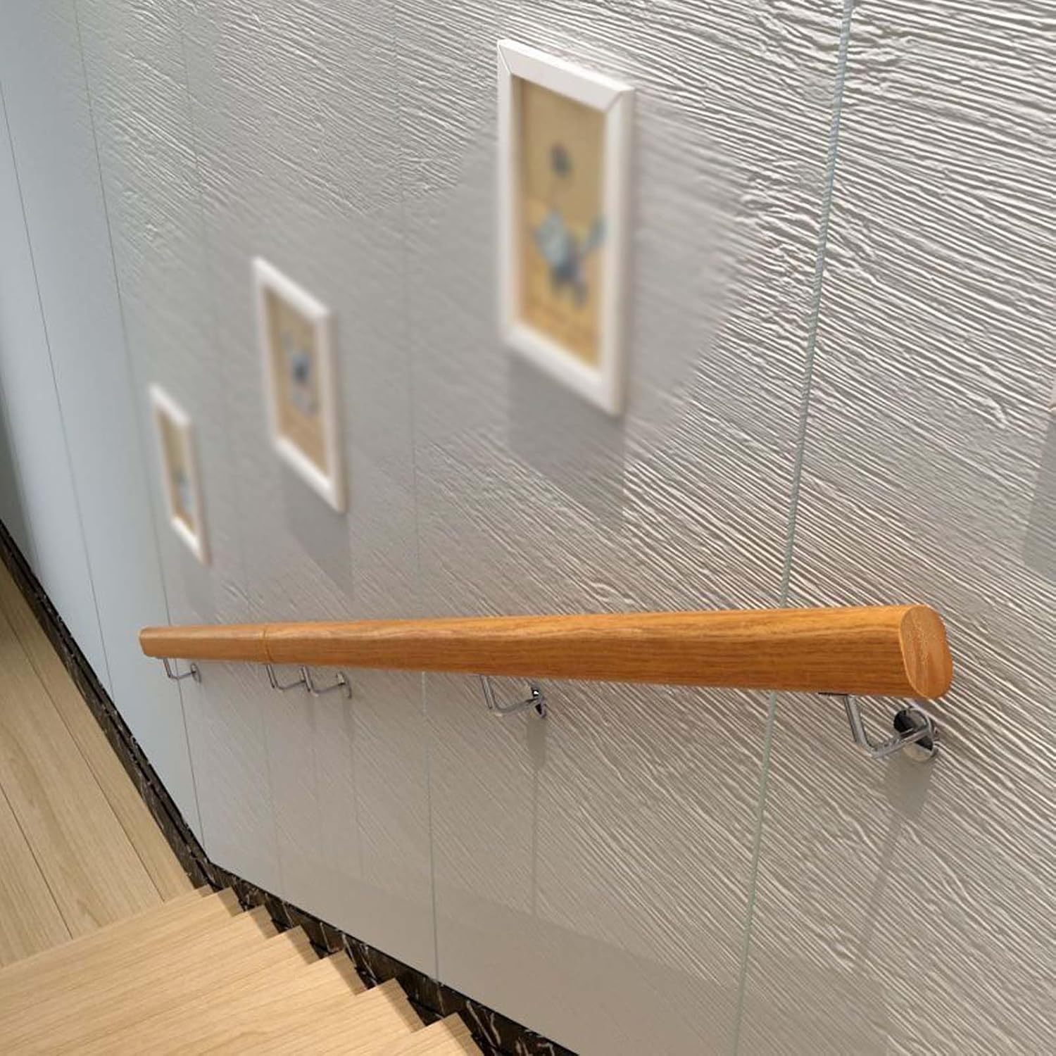 Pasamanos para escaleras, pasamanos de Madera, barandilla de Escalera Antideslizante, Barra de Agarre para escaleras sin barreras para Personas Mayores, pasamanos de Escalera montado en la p
