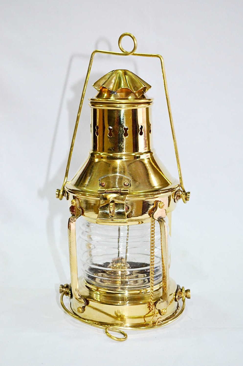 Antique Gold Brass 10" New Vintage Style Brass Nautical Miner Ship Lantern Oil Lamp Maritime