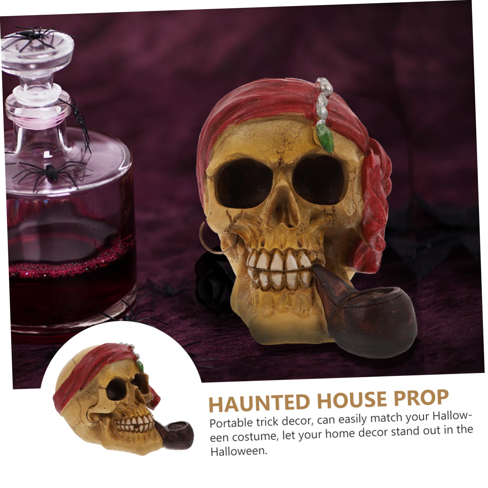 Cabilock 2 Pezzi Decorazione Teschio Decorazioni Scheletro Pirata Halloween Decorazione Per La Casa Per Feste Creativa Teschio Per La Casa Artigianato