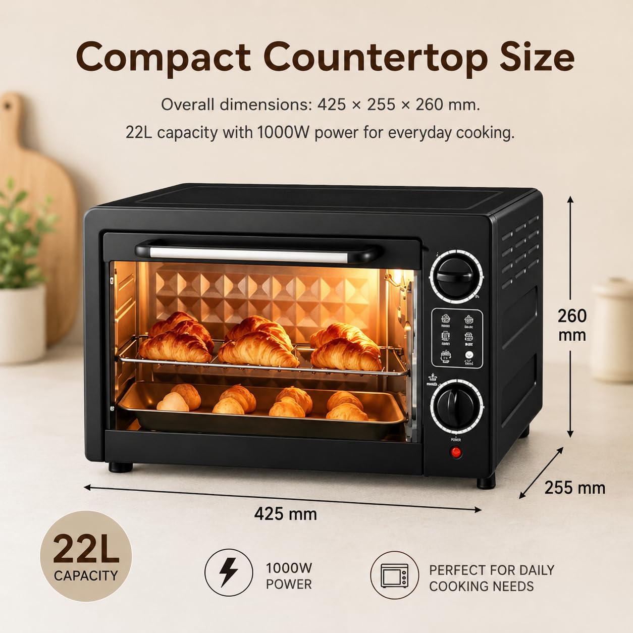 Forno elettrico intelligente, 22 L, 1000 W, 90-230 ° C