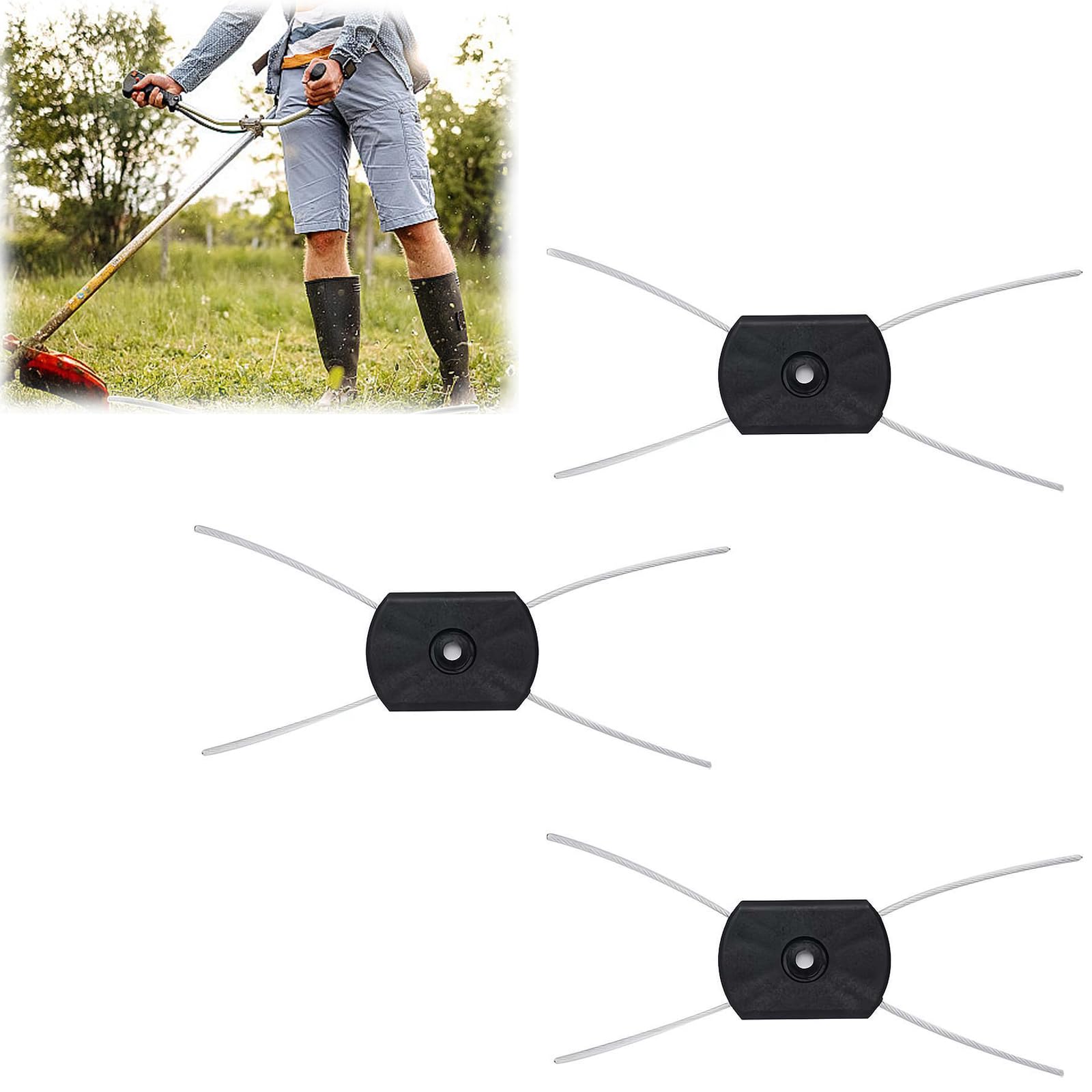 String Trimmer Head150mm Trimmer,Electric Weed Eater Head Replacement Steel Wire, Trimmer Line Garden Tool Accessories for Electric Grass Trimmers (3pcs) (3pcs)