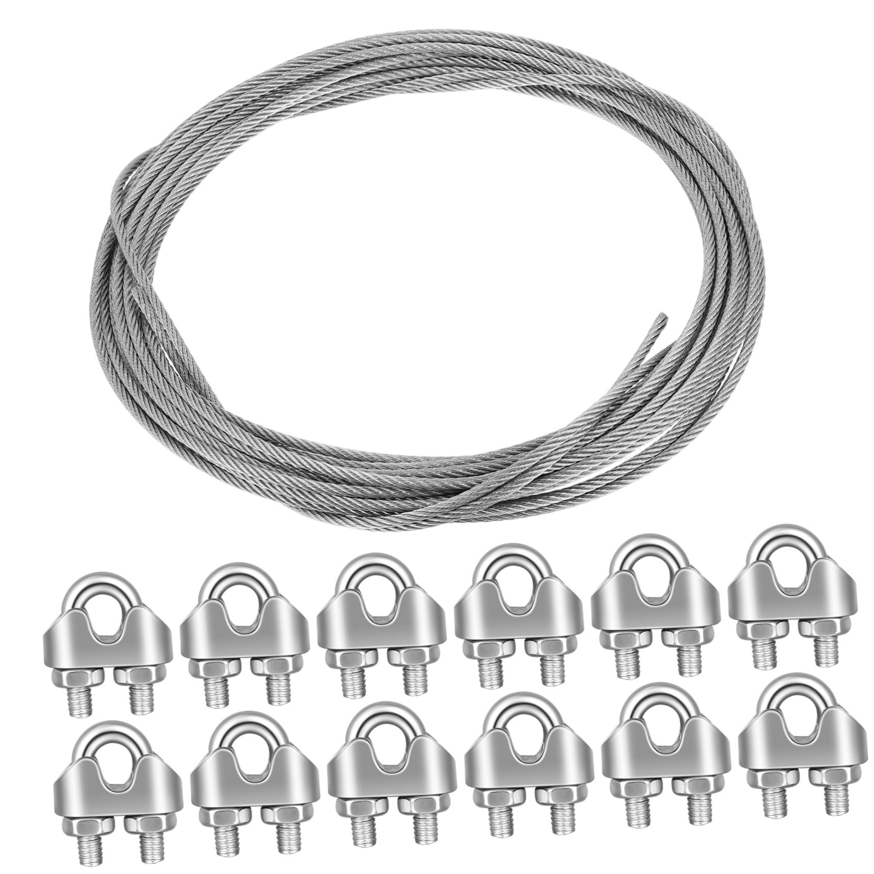 Acciaio Inox Set di Morsetti Argento per Cavo