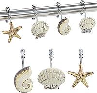 Vista 4 de Cortina para baño de poliéster decorativa con motivos submarinos, cortina para regadera resistente al moho, cortinas para baño con motivos marinos