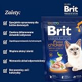 Brit Premium by Nature Indoor sucha karma dla kotów domowych, smak kurczaka, zapobiega powstawaniu kulek włosów, 300 g