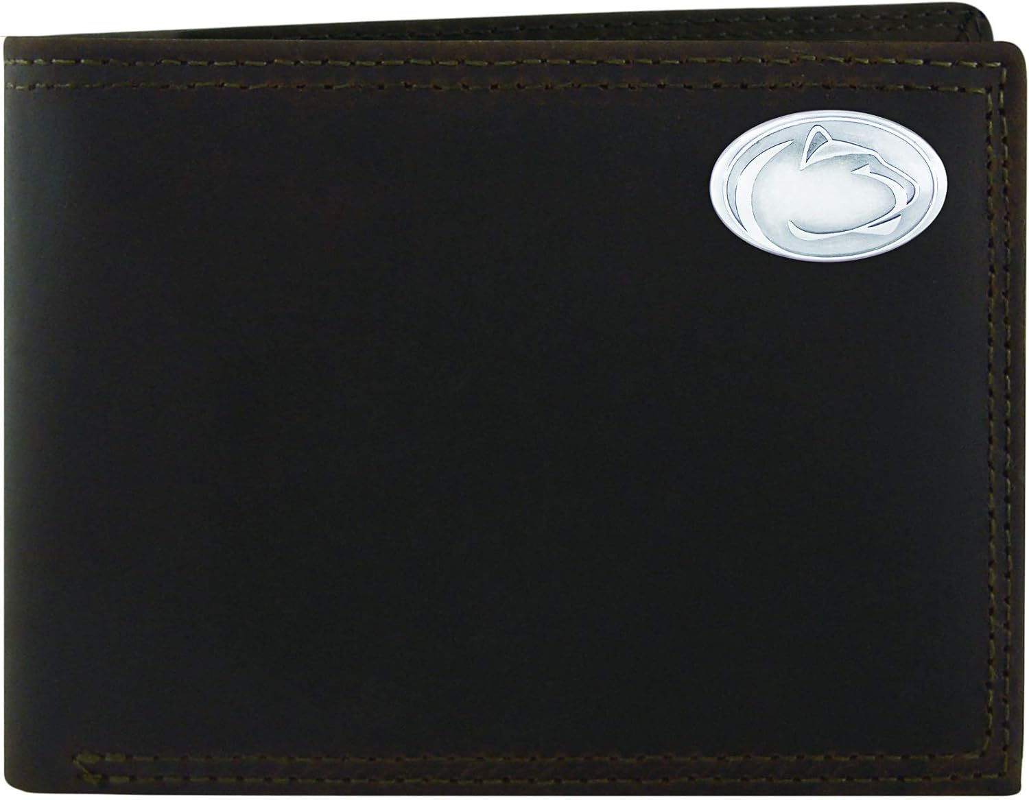 NCAA Penn State Nittany Lions Zep-Pro Crazyhorse Leather Bifold Concho Wallet, Light Brown