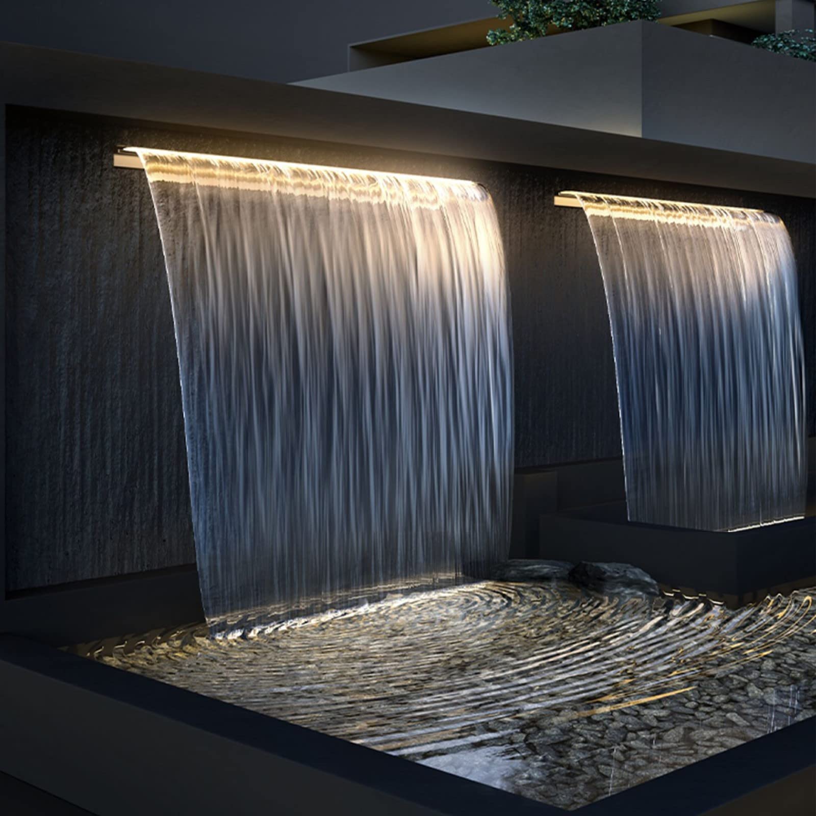 20/30/60cm Stainless Steel Spillway Waterfall Water Blade Koi Pond Weir Cascade 1