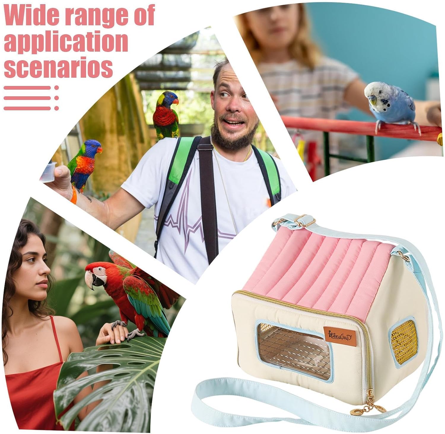 Genérico Portable Bird Carrier with Stainless Tray | Warm and Breathable Pet Travel Cage for Birds, Pigeons and Small Animals, Ideal for Home, Office, Travel