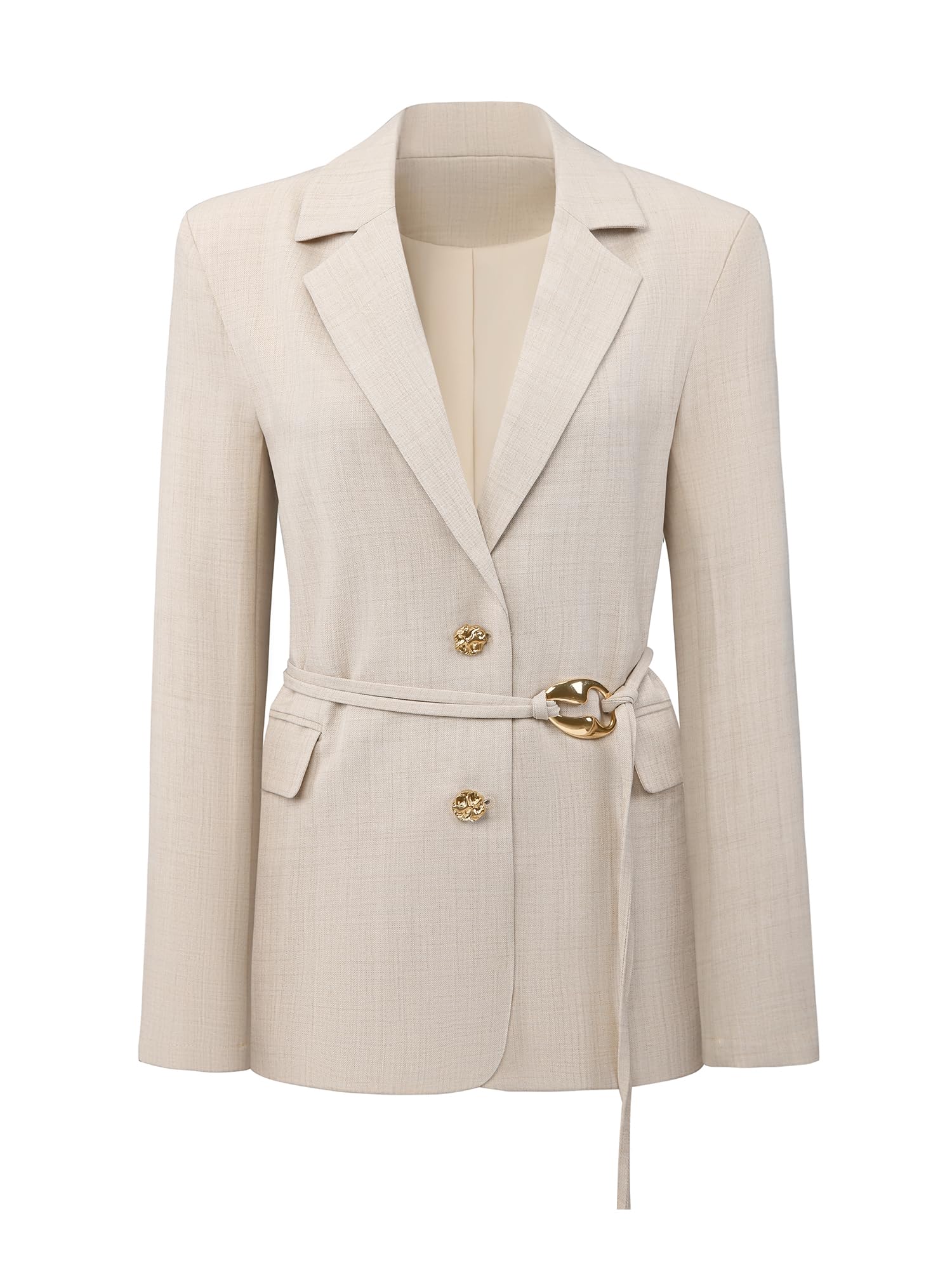 Womens Business Casual Blazer 2026 Long Sleeve Tie Waist Summer Spring Jacket with Pocket