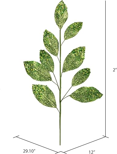 Miniatura 5 de Vickerman Spray de Navidad artificial de hoja de purpurina roja de 29 pulgadas. Incluye 6 aerosoles por paquete.