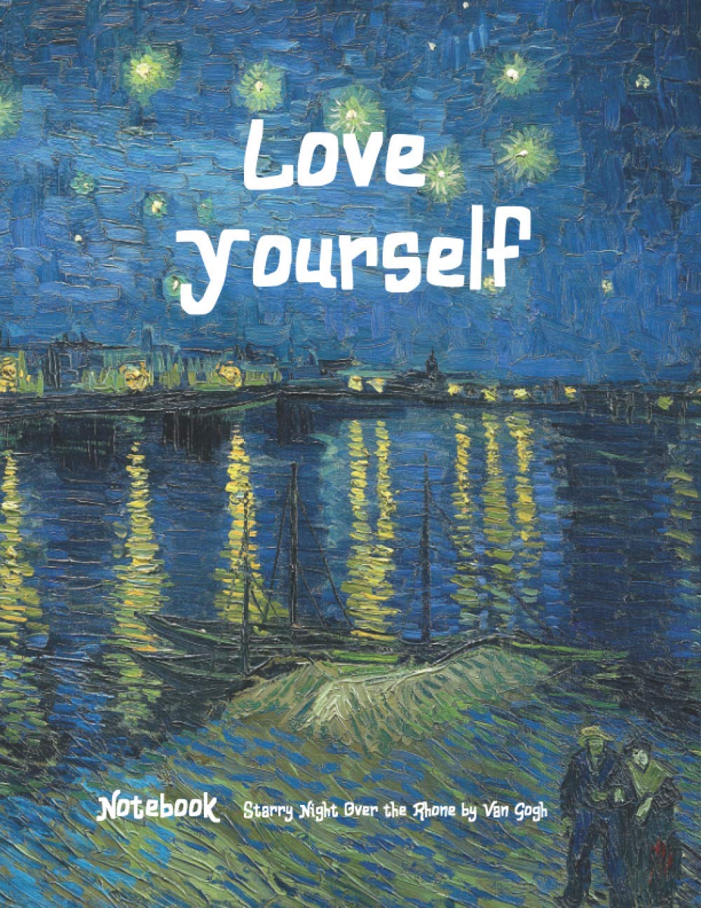 Notebook: 8.5x11 inches 120 pages college ruled Van Gogh Starry Night Over the Rhone