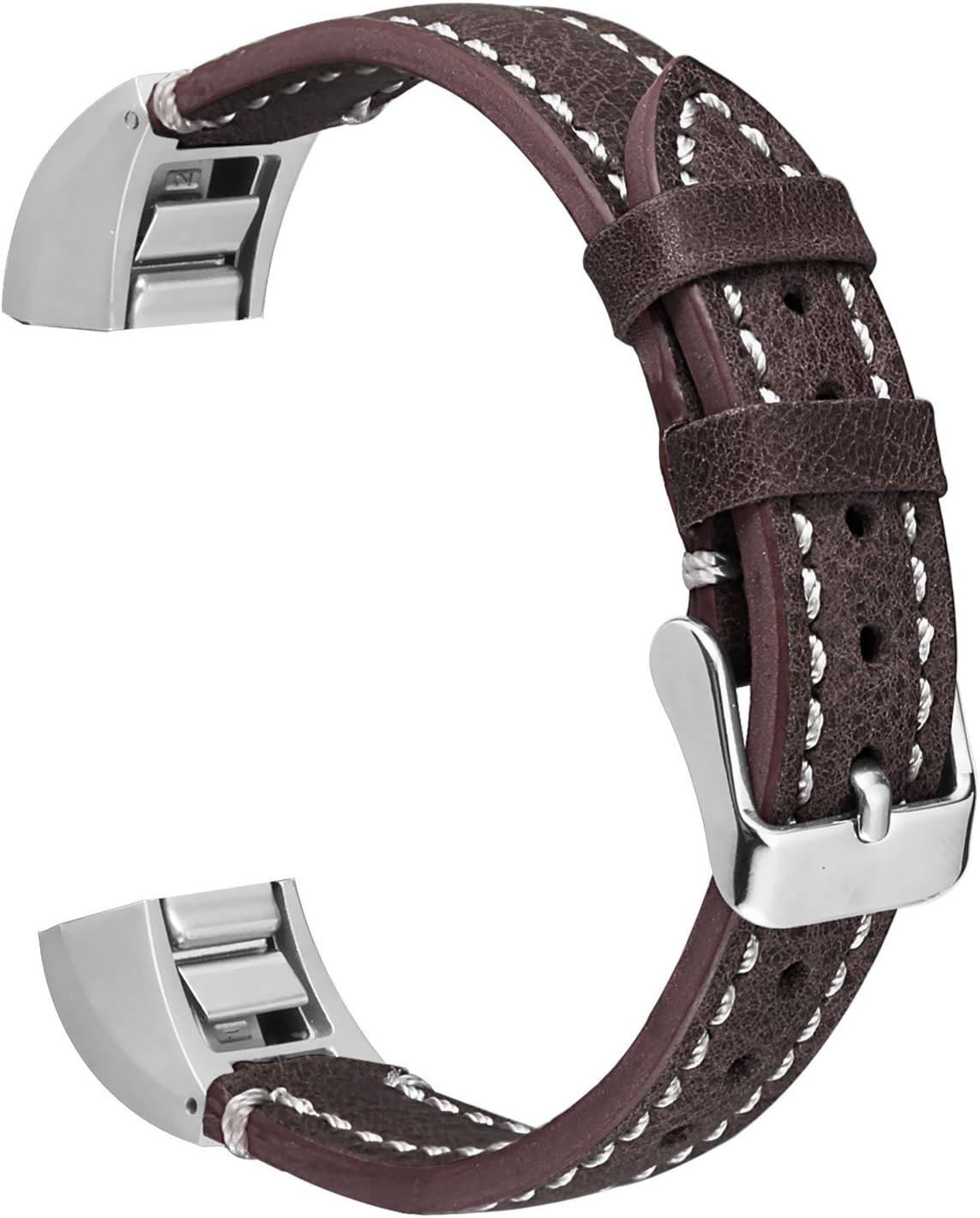 ESeekGo Band Compatible with Fitbit Alta/Alta HR/Fitbit Ace Band, Classic Retro Genuine Leather Strap with Metal Connector for Alta Fitness Tracker, Men and Women