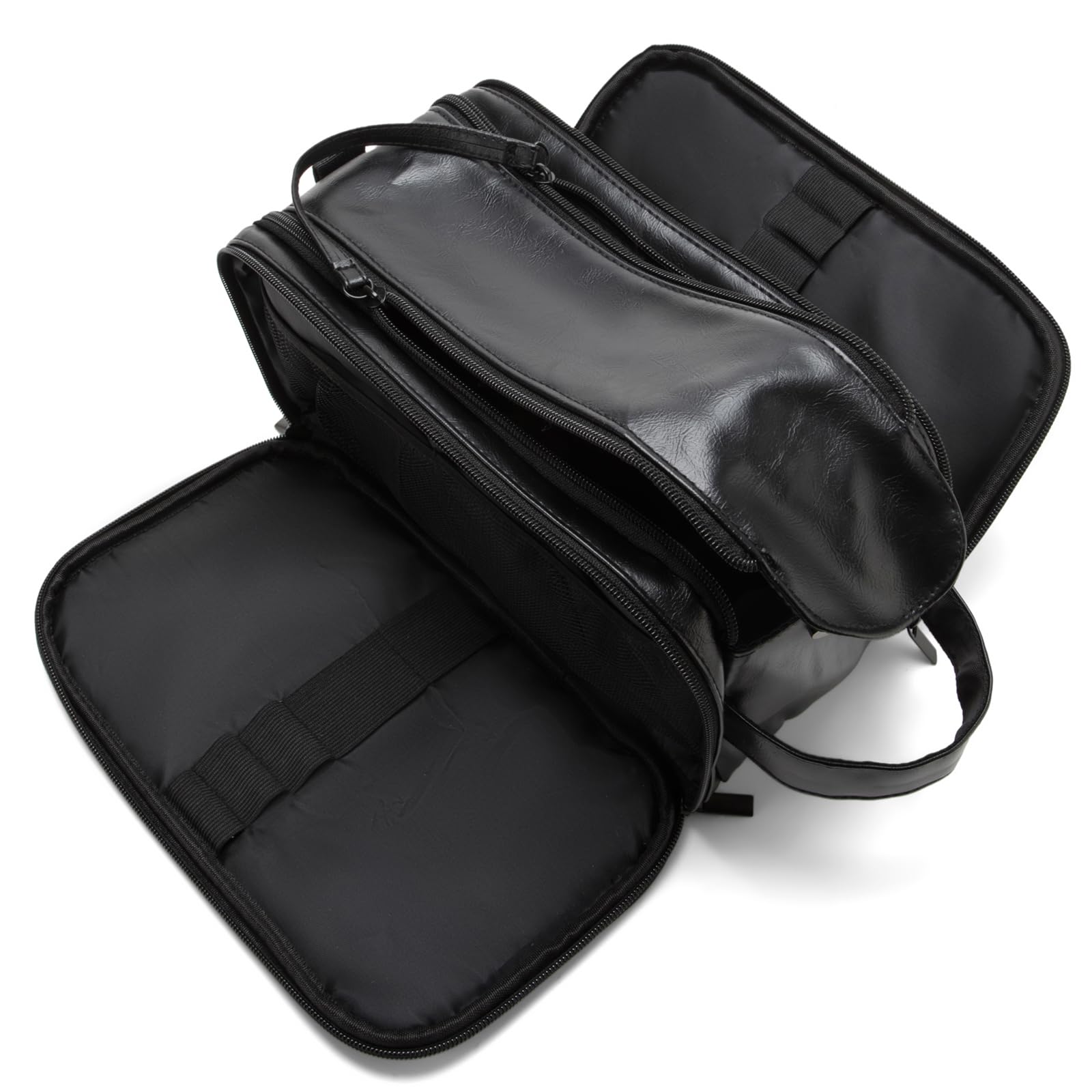TEABAN Toiletry Bag for Men Shaving Kit: Large Dopp Kit for Men with 2 Travel Bottle, black