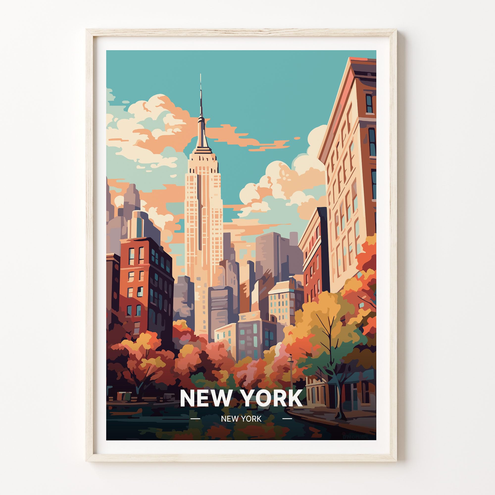 New York City Travel Poster, Retro Manhattan Wall Art, NYC — free download