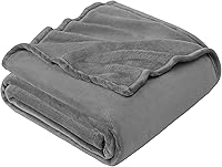 Hansleep Twin Size Grey Fleece Blanket 60x80 - Ultra Soft Fuzzy Flannel for Bed, Sofa, Couch, Camping, All Seasons