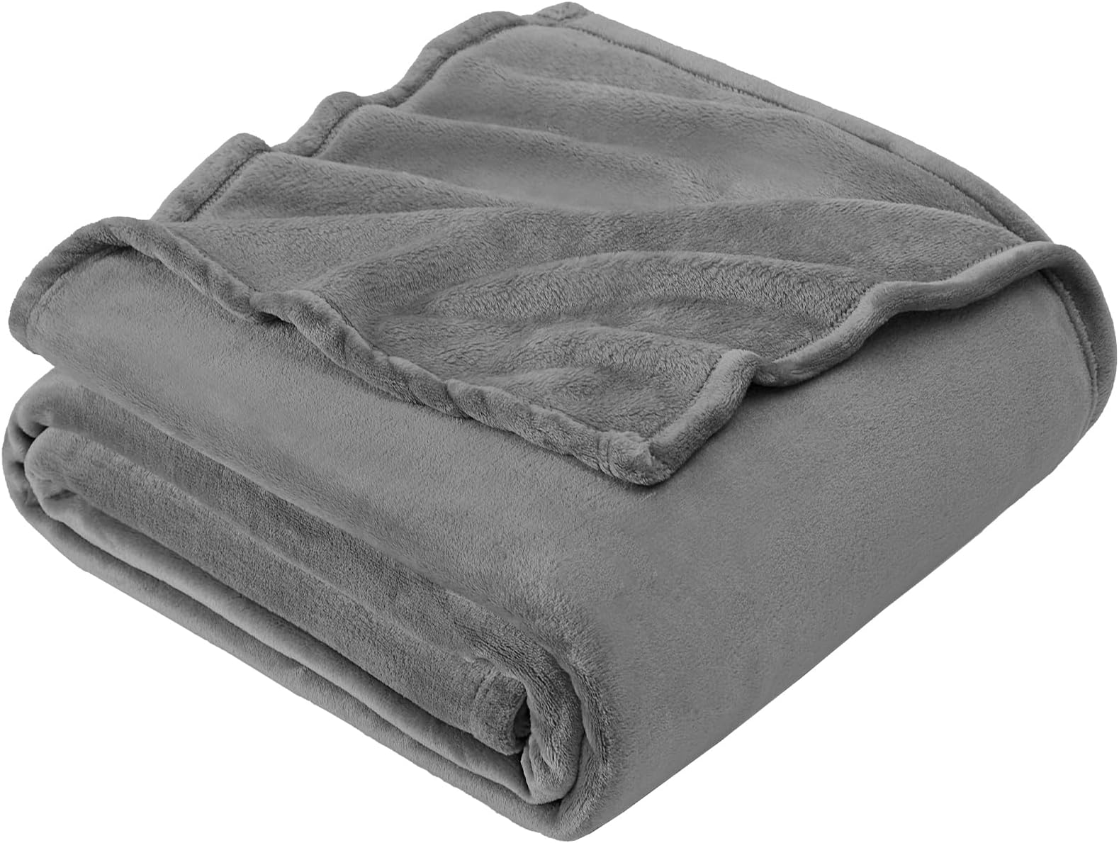 Fleece Blanket Grey Throws for Sofas Fluffy Warm Soft Blanket for Bed Settees Armchairs, Fit All Season, Single, 130x165cm