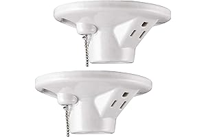 UltraPro Porcelain Chain Pull Light Fixture, 2-Pack