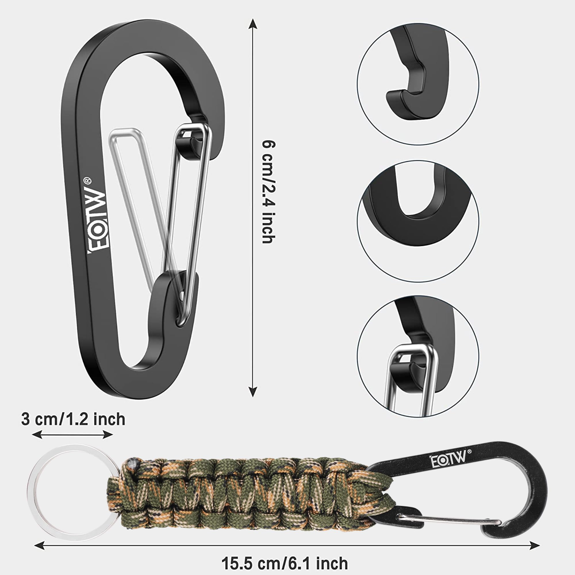 EOTW Mosqueton Llavero Paracord, Forma de D Mosqueton Escalada Ganchos para Montañismo, Motocicleta, Camping, Escalada en Roca, Pesca, Senderismo o Viajes y Otros Deportes al Aire Libre