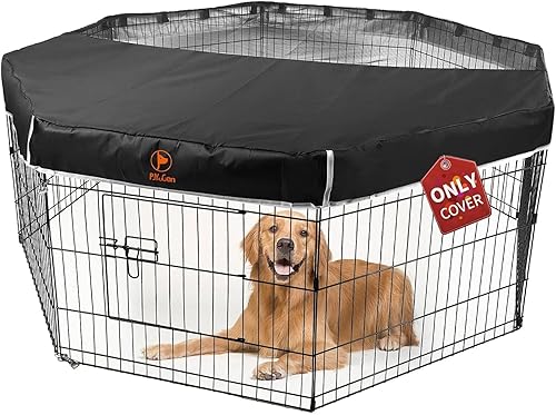 PJYuCien Cubierta superior de malla para corralito para perros, se adapta a corralitos de metal octágono regular de 24 pulgadas, 8 paneles,