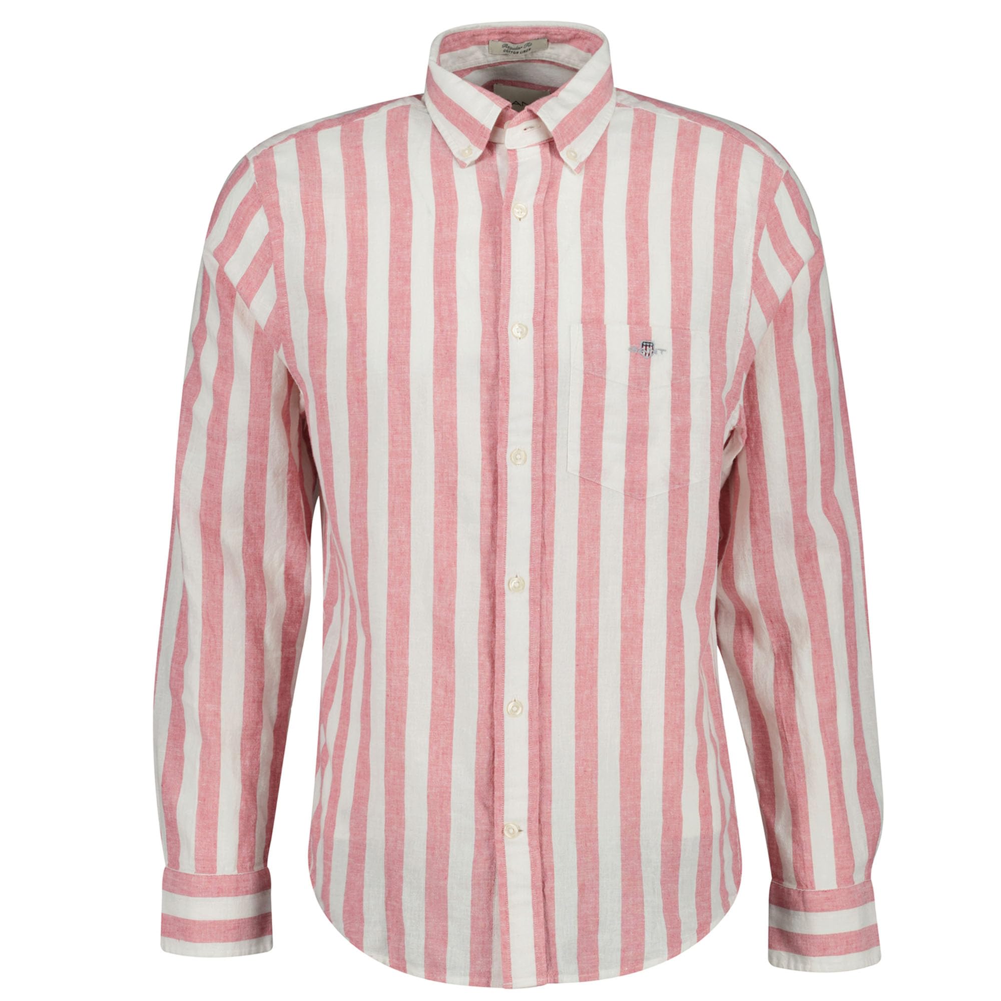 GANT REG Cotton Linen Stripe Shirt Rose Pink