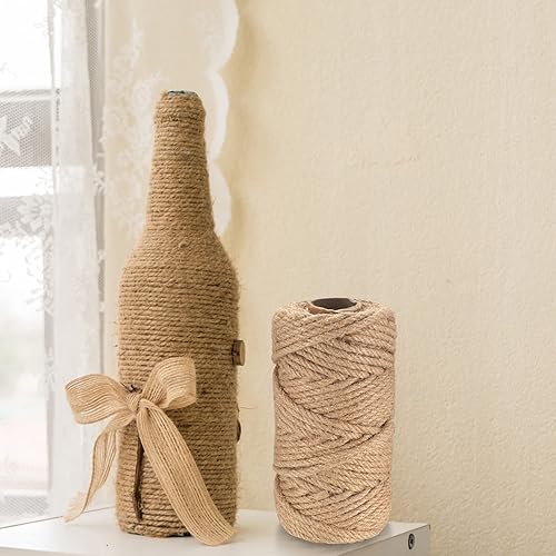 Miniatura 4 de Cuerda de yute de 0.118 in, cuerda de yute de 656 pies656.2 ft, cuerda de cáñamo natural, cuerda de sisal de yute resistente para manualidades,
