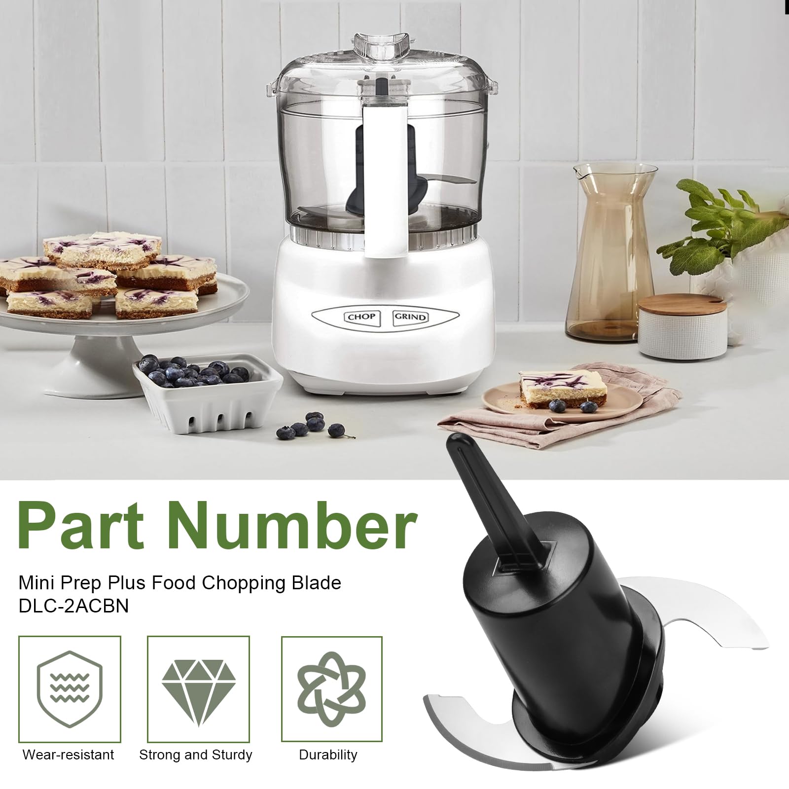 Lâmina de corte DLC-2ACBN para lâmina Cuisinart Mini Prep Plus Lâmina de corte DLC-2ACBN para lâmina Cuisinart Mini Prep Plus
