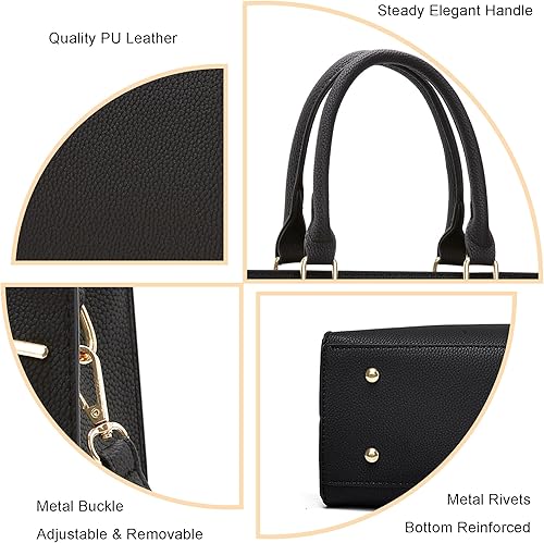 Miniatura 7 de Carteras para mujer, bolsos cruzados, bolsos para mujer, cartera de hombro de cuero PU, bolso satchel tote con asa superior