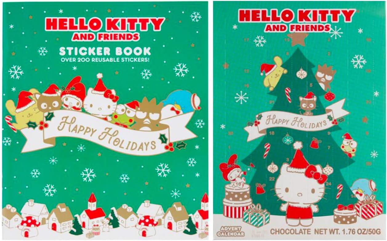 Hello Kitty Chocolate Advent Calendar and Hello Kitty Happy Holidays Sticker Book