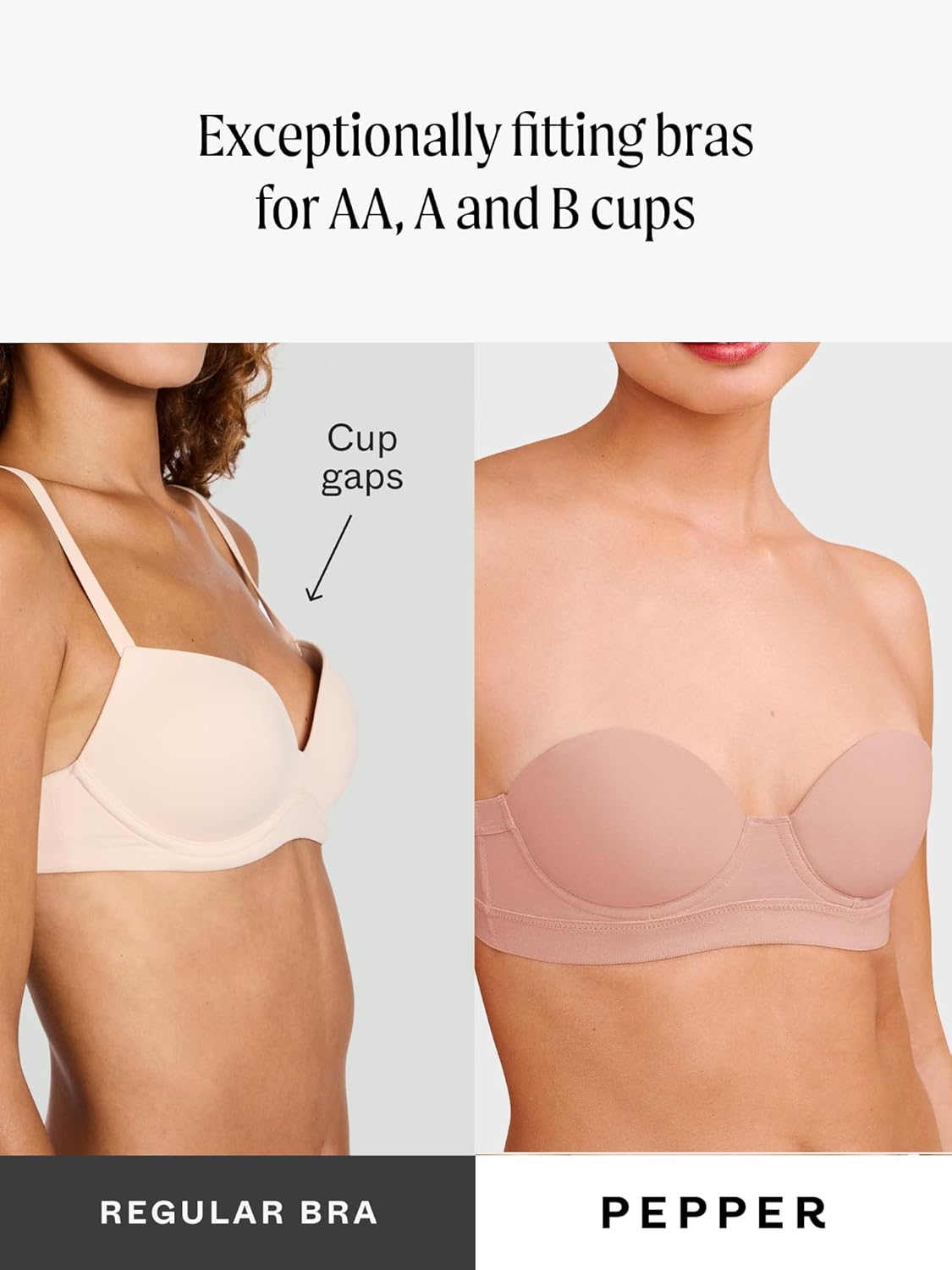 Pepper Bra for AA–B Cups | Strapless Lightly Lined Multiway Underwire Bra for Women with Convertible Straps - Image 2