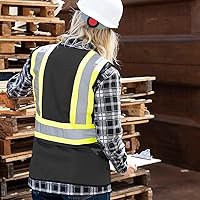 Vista 8 de Chaleco de seguridad Pioneer para mujeres con bolsillos - Cinta reflectante de alta visibilidad - Para construcción - Negro