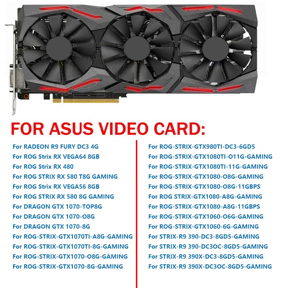 ASUS GTX1070 strix 3連ファン Amazon.com: Graphics Card Cooling Fan Replacement for Asus