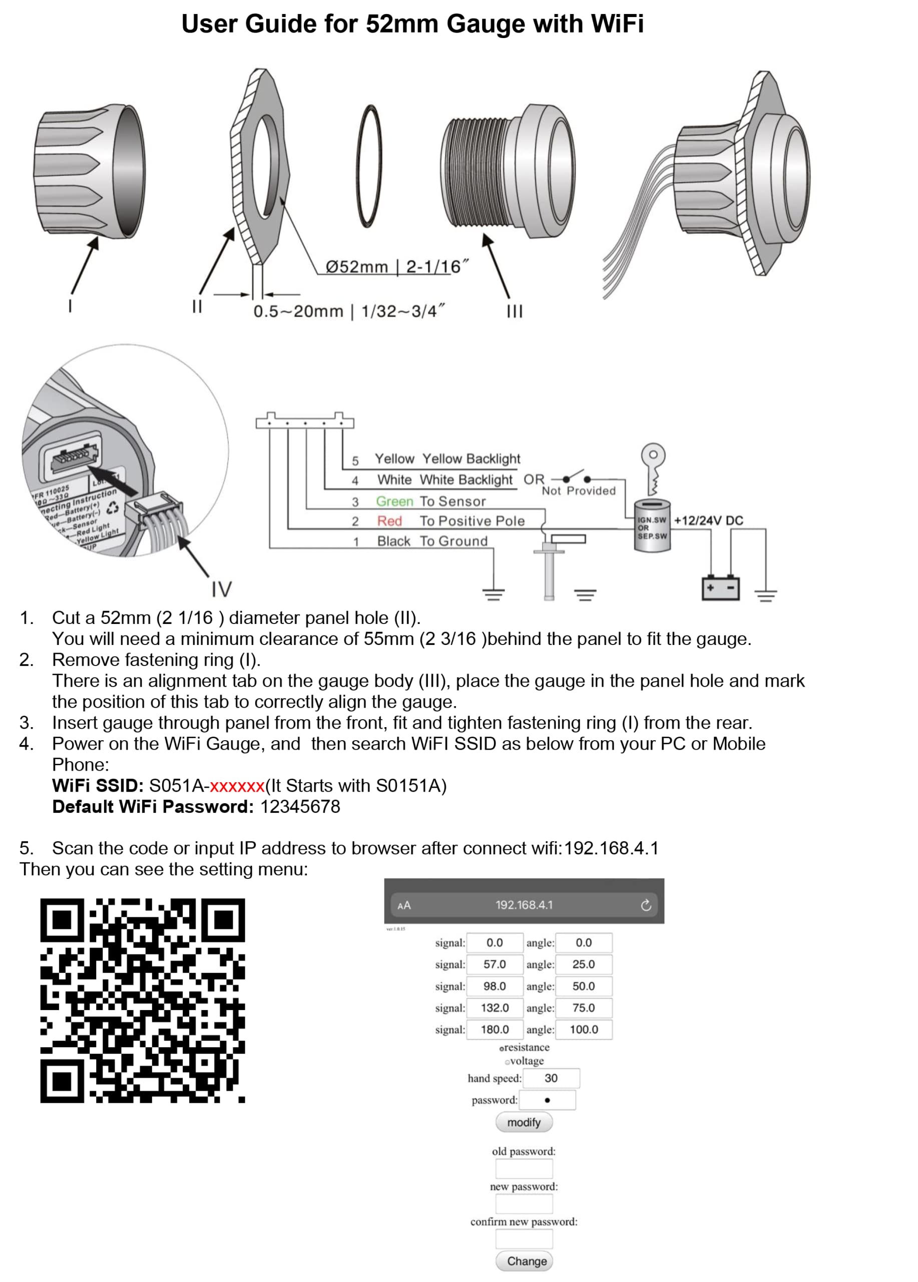 ELING 52mm WiFi Wassertemperaturanzeige 40-150℃ Temperaturmesser für Auto LKW RV 12V 24V mit Hintergrundbeleuchtung