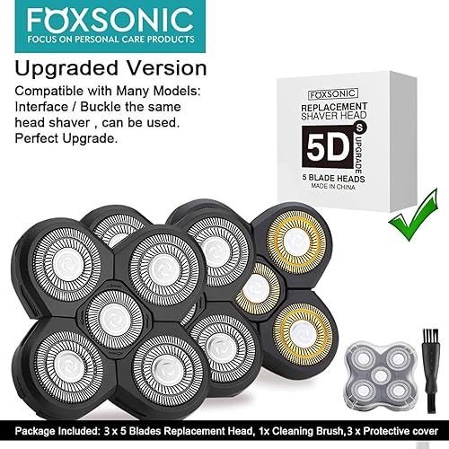 Miniatura 20 de Silvery - Cabezal de repuesto para afeitadora eléctrica para hombre, cabeza de repuesto de 6 cuchillas de repuesto para afeitadora calva Tono